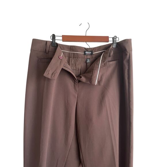 Avenue Women Pants  Brown Straight‎ Leg High Rise Office Travel Neutral Capsule - Picture 6 of 10